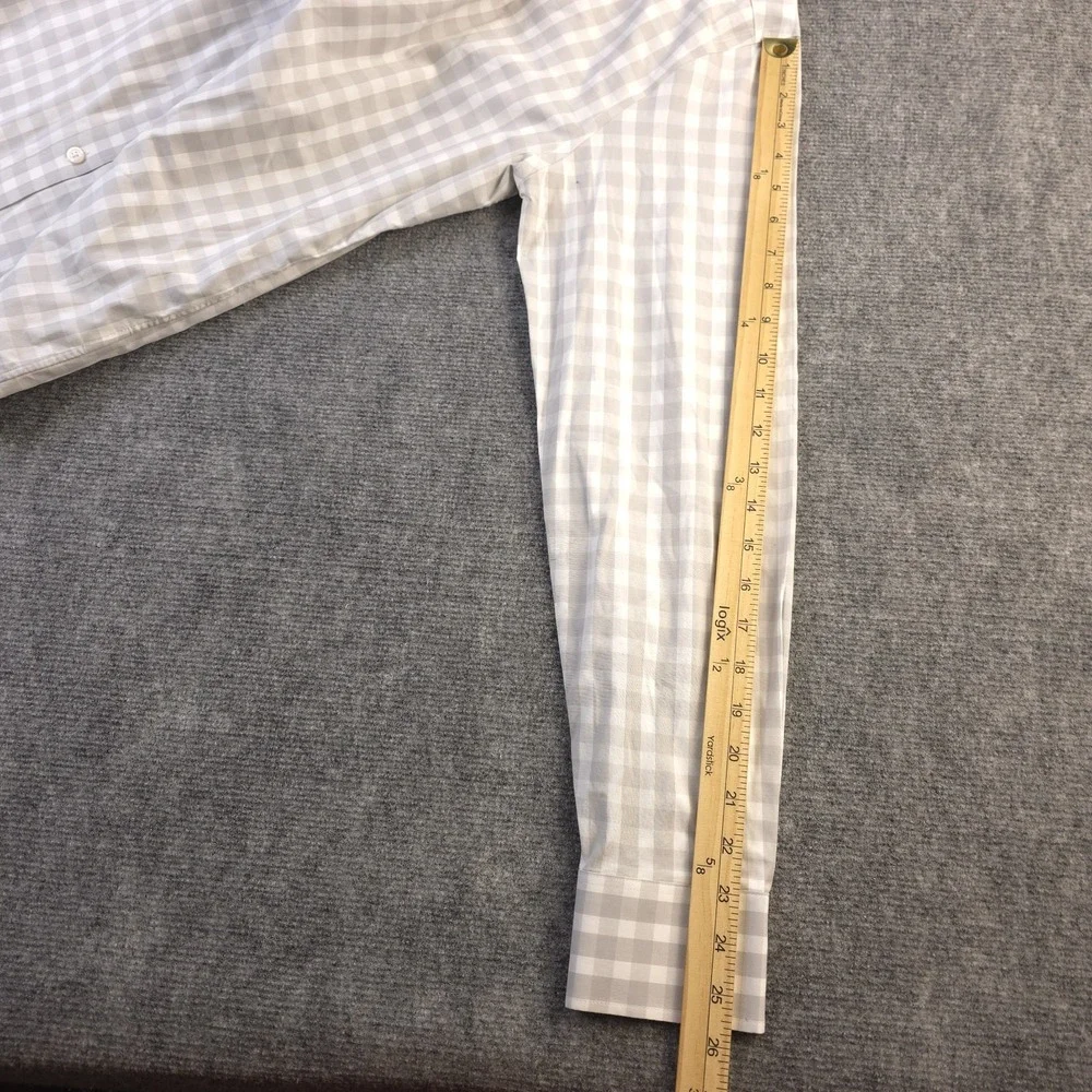 J Crew Flex Wrinkle Free Shirt Medium Slim Fit 15 15.5 Gray Plaid Long‎ Sleeve